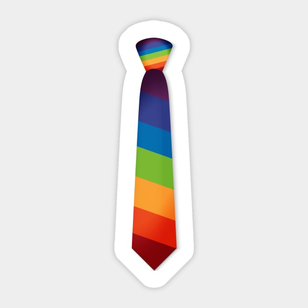 Equality LGBT Gay Lesbian Pride Tie Rainbow Flag Sticker by macshoptee